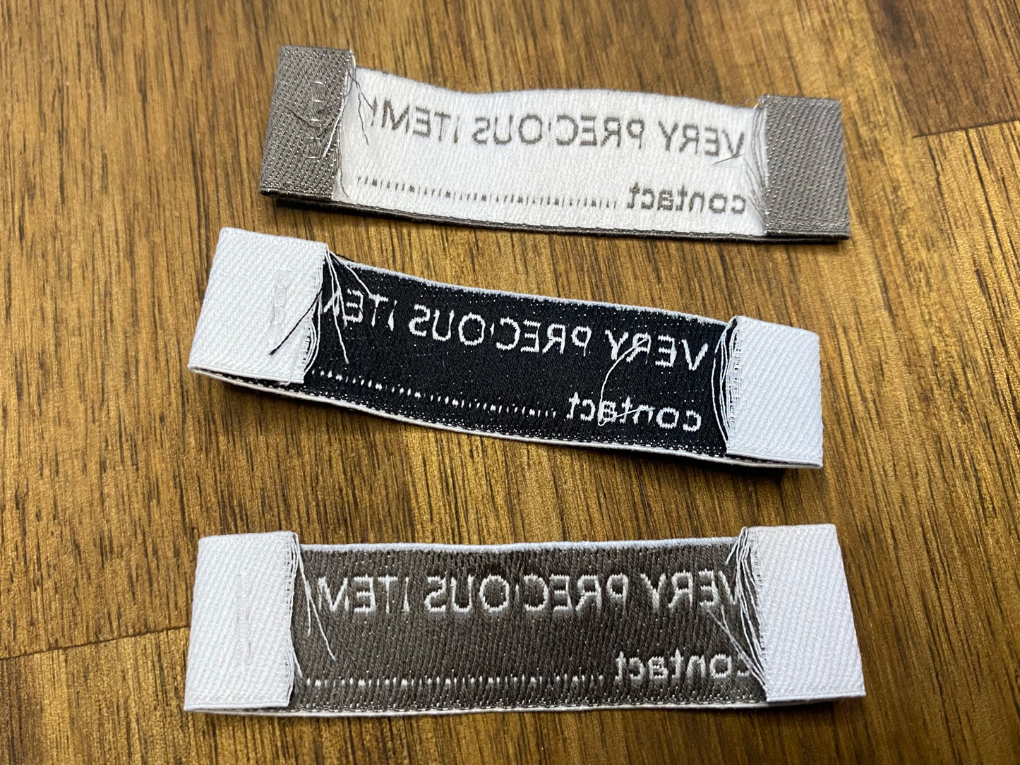"Very precious item!" Labels For Clothing/Handmade Items/Toys - 60 mm width, 15 mm height. 4 pcs. Cotton.