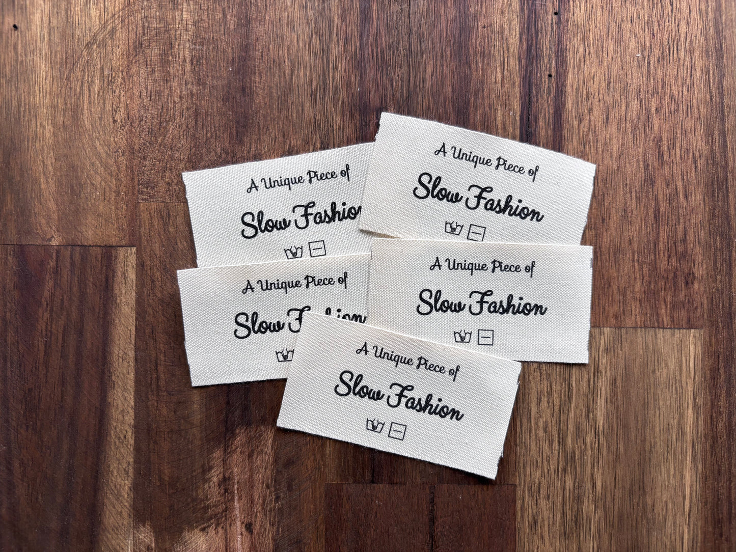 "A unique piece of Slow Fashion" - Clothing tag - 35 mm * 70 mm. 5 pcs.
