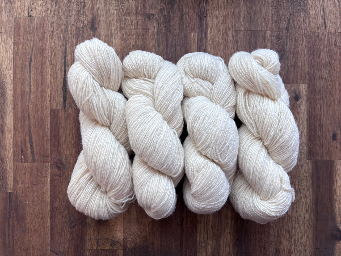 Kuusama - Finnish 100% sheep wool yarn 95g/385m, color: Undyed natural white. Small batch!