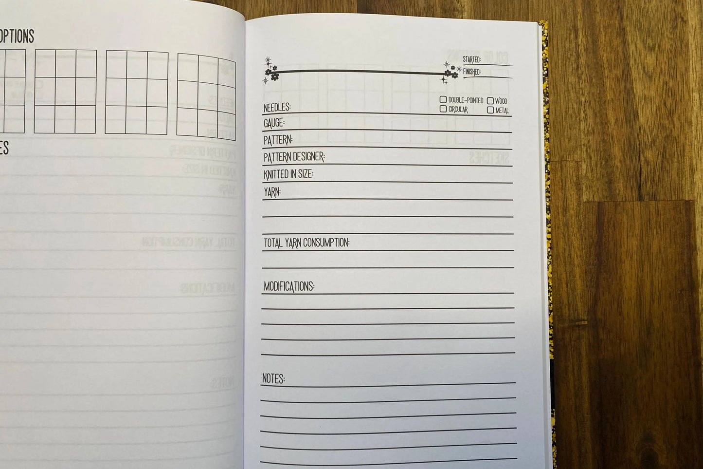 Hardcover Knitting Project Journal