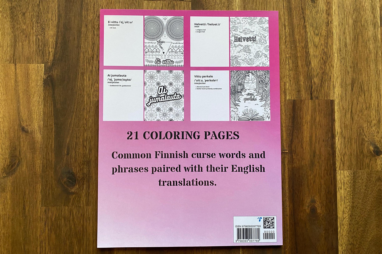 Swear Like A Finn; Finnish Curseword Coloring Book