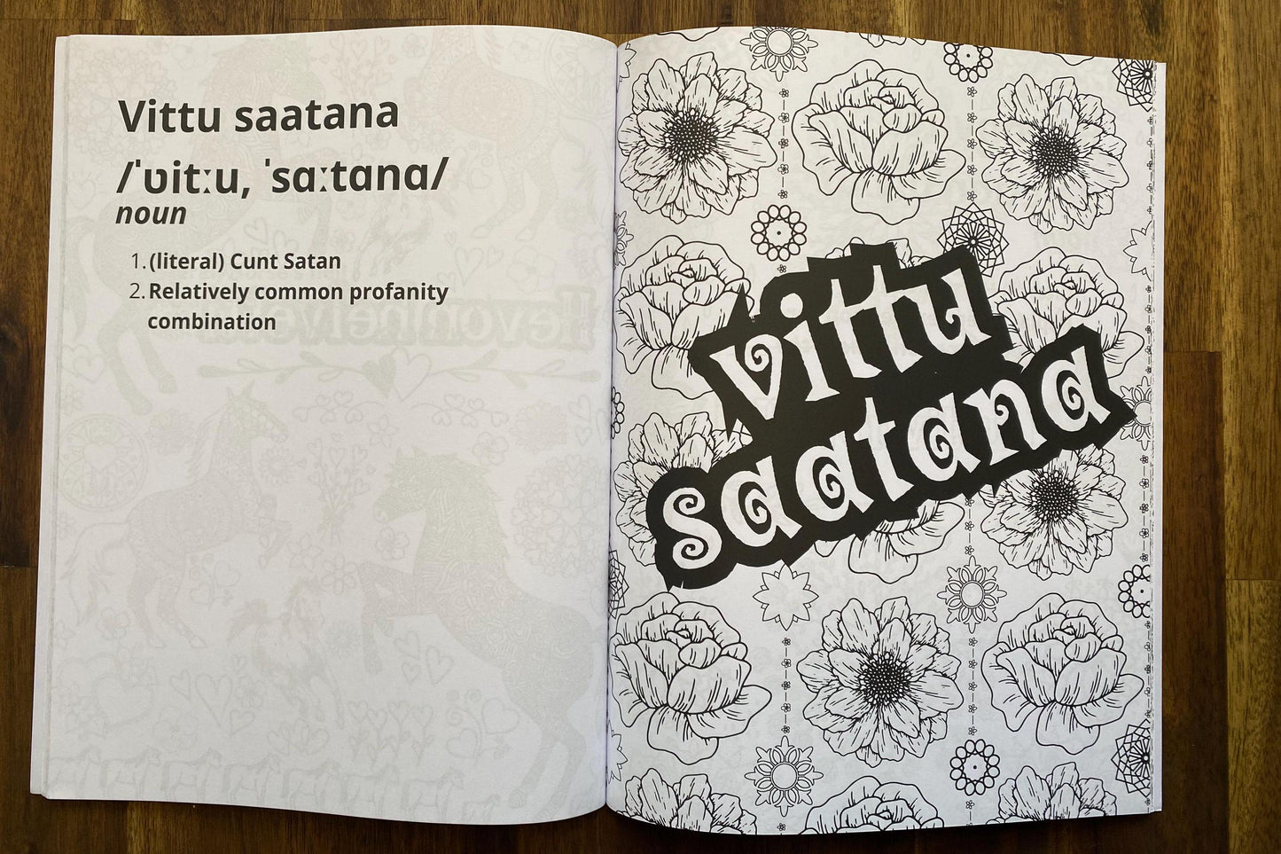 Swear Like A Finn; Finnish Curseword Coloring Book